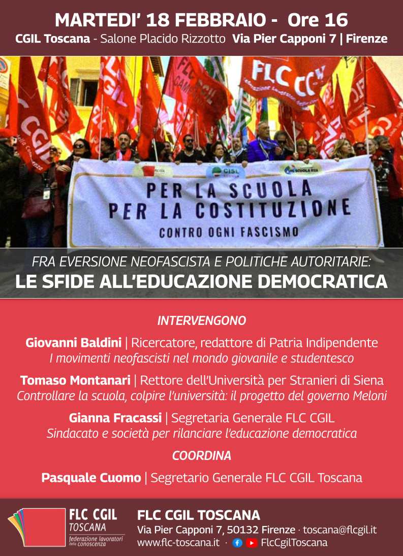 Mart. 18/2 h. 16 | Le sfide all'educazione democratica