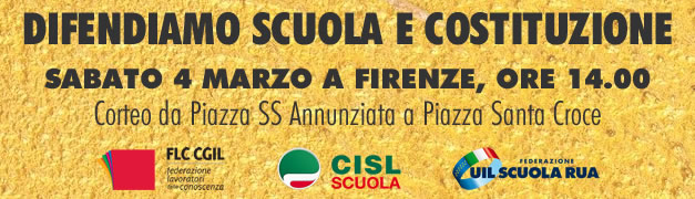 Manifestazione in difesa della scuola e della Costituzione. Sabato 4 marzo