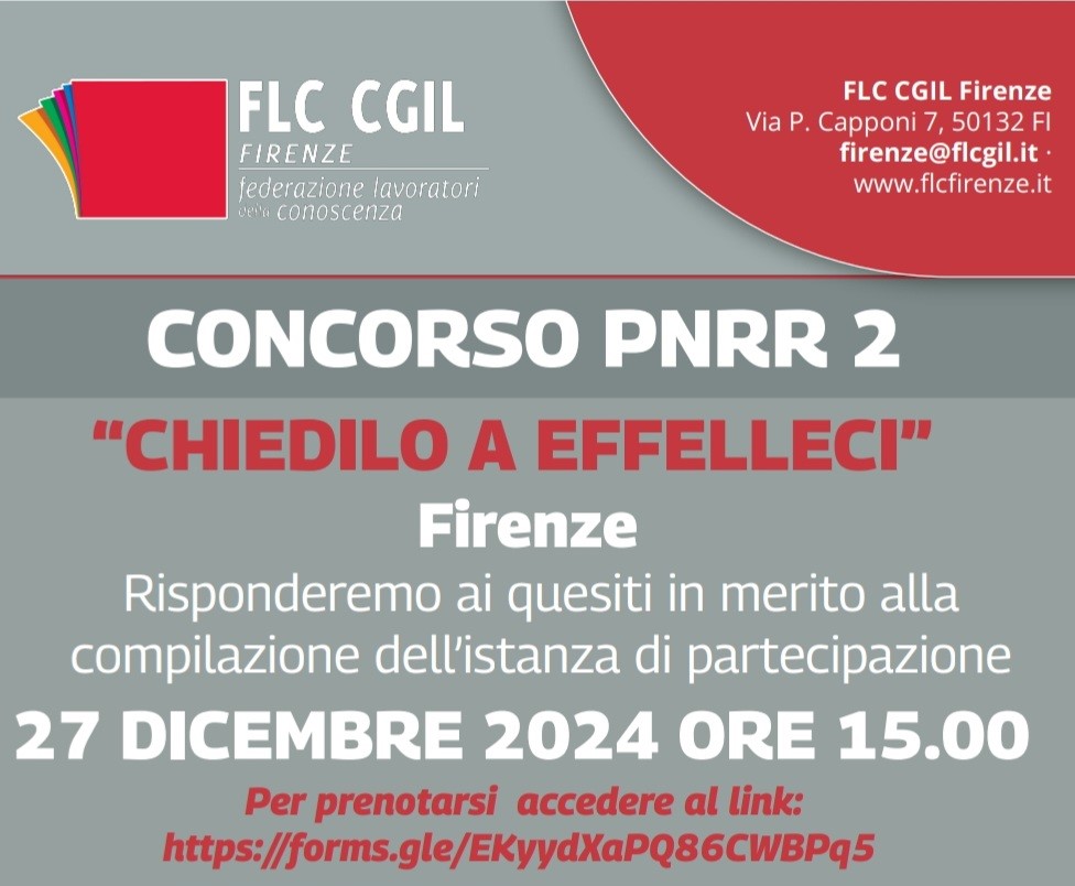 Concorso PNRR2: chiedilo a EFFELLECI' Firenze